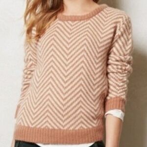 Ganni Zig Zag Candy Floss Wool Blend Sweater Size S